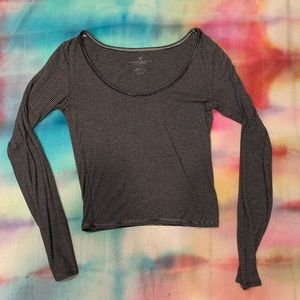 American eagle striped long sleeved tee